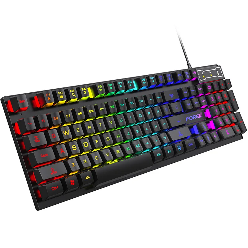 RGB Wired Gaming Keyboard 104-key Usb Colorful Back Light Interface E-sports Gaming Keyboard For Pc Low Profile Gaming Teclado