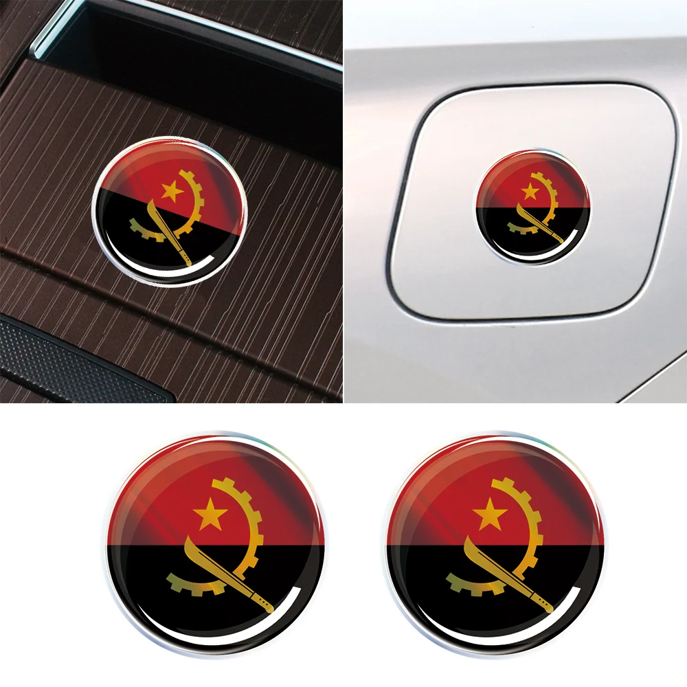 

2/4x Angola Austria Pakistan Flag Laser 3D Car Stickers Epoxy Resin Badges Decals Motorcycle Modification Decorative Accessories
