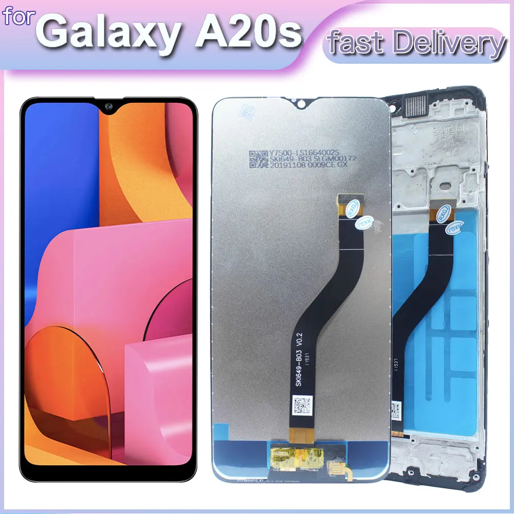 LCD para Samsung Galaxy A20s pantalla LCD reemplazo del digitalizador de pantalla táctil para Samsung A20s teléfono A207F A207M LCD con marco