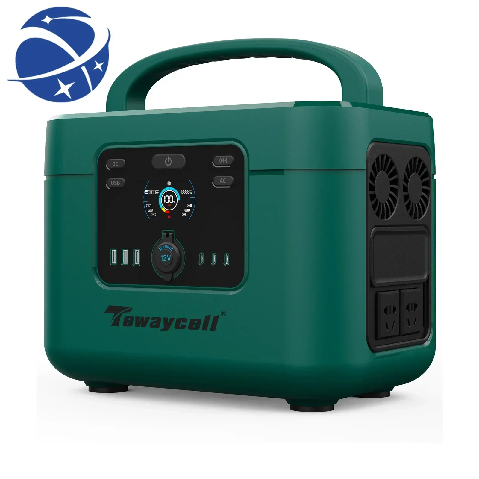 

yyhc Outdoor Portable 1200W 328300mAh Rechargeable Camping Solar Energy Generator Power Station