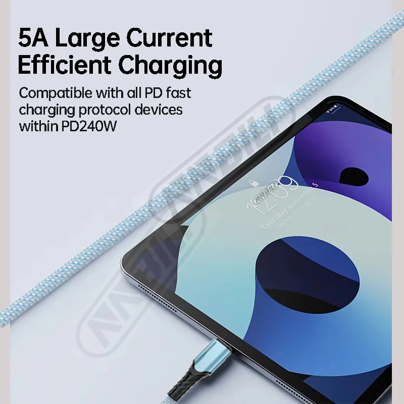 NNBILI 240W USB C To Type C Cable Super Fast Charging PD Type C Data Cable For iPhone 15 16 Xiaomi Samsung Huawei PC Macbook 