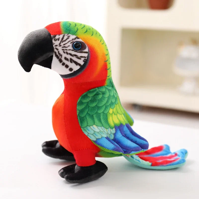 Wie echte weiche Vogelpuppe Kawaii Papagei Pfau stehend buntes Tier Home Office Dekor Plüschtier Geschenk