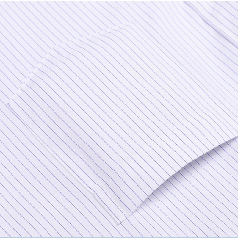 Men's Classic Long Sleeve Solid/striped Basic Dress Shirts Single Patch Pocket Formal Business Regular Fit Office Social Shirt
