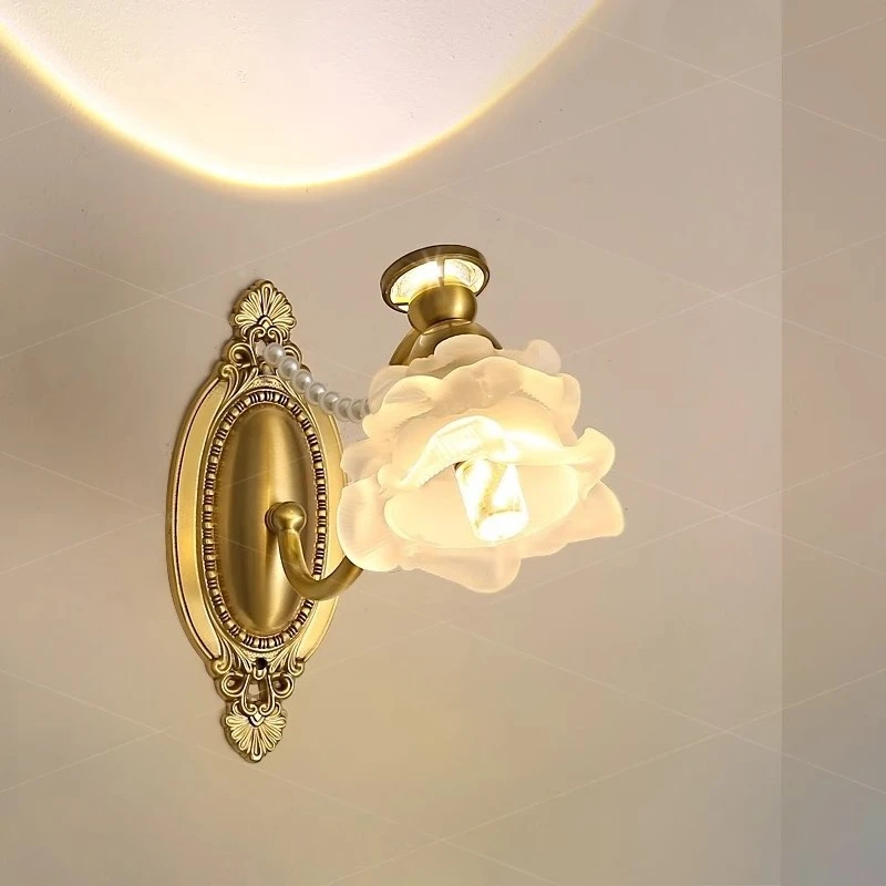French Wall Lamps Originality Luxury Noble Flower Design LED Wall Light Bedroom Bedside Table Study Restaurant Home Decor Lamps