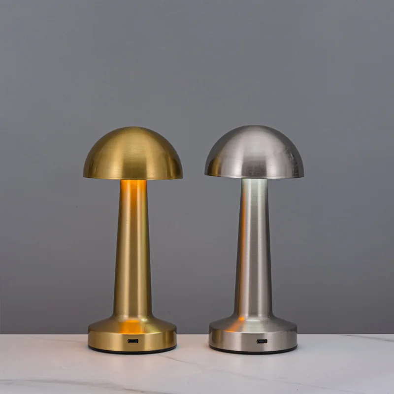 Round Headed Retro Table Lamp Metal Touch Decor for Bar Coffee Table Restaurant Decor Light Desk LED Rechargeable Night Lights image 5