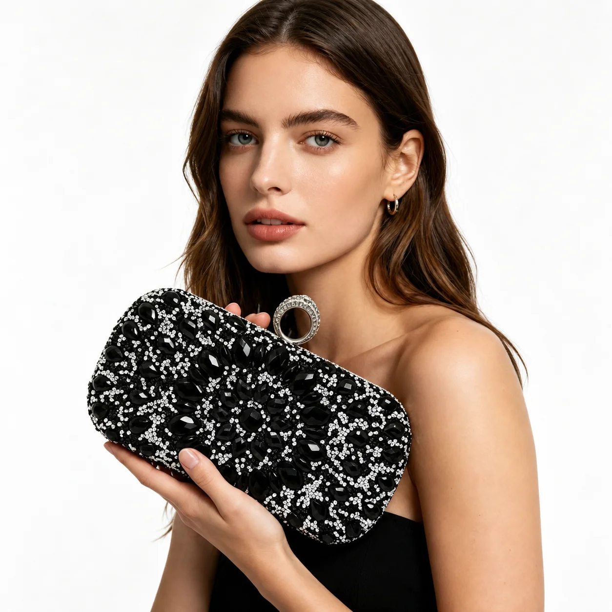Full Diamonds Evening Bags Luxury Rhinestones Clutch Bags Female Purses Prom Wedding Dinner Clutch with Chain Shoulder Handbags view 5
