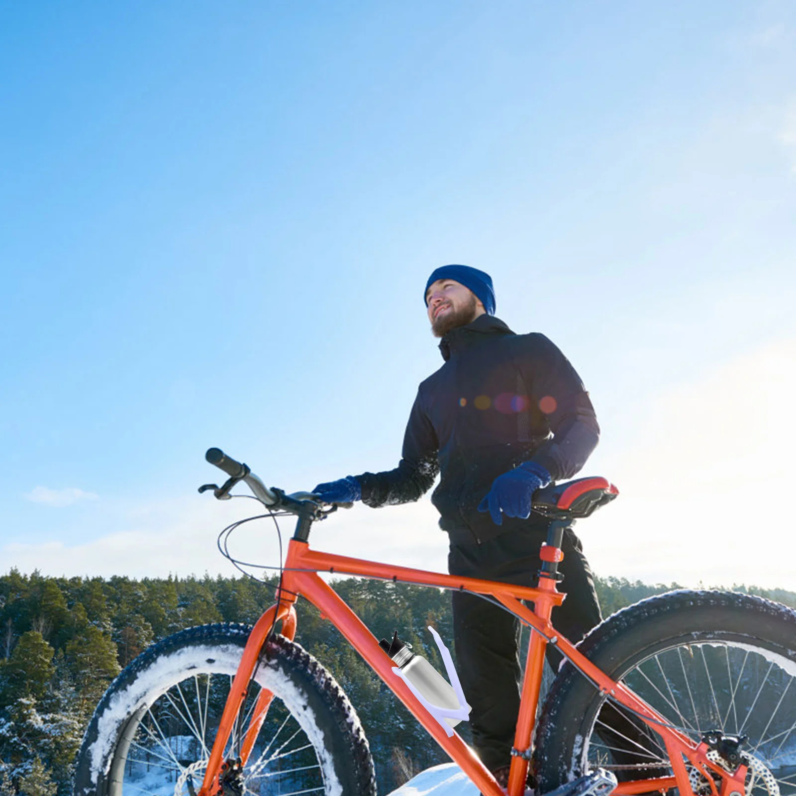 Portabotellas de agua de 34g, soporte de plástico de acceso rápido blanco ligero para accesorios de bicicletas plegables de montaña