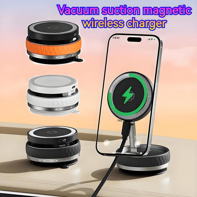 

Portable K11 Vacuum Magnetic Charging Stand - Strong Suction & Multi-Angle Viewing for Car, Kitchen, Mirror & Fitness Equipment