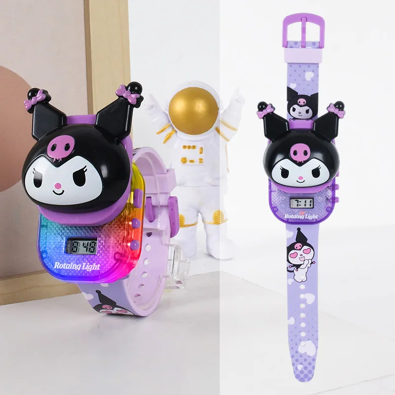 New Sanrio Kuromi Watch Cinnamoroll Hello Kitty The Cover Can Slide Children Wrist Watch My Melody Watch Kids Birthday Gifts