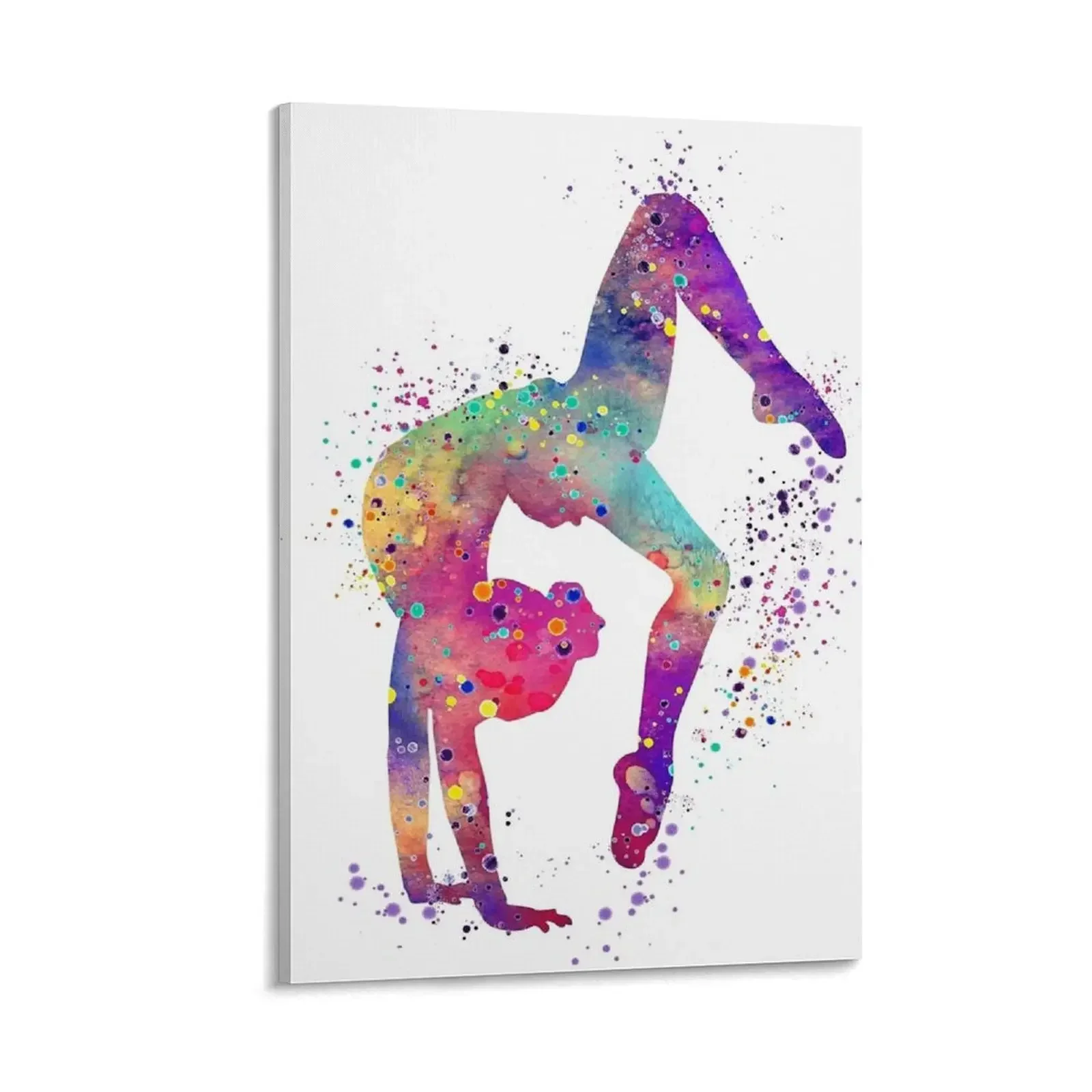 

Gymnastics Girl Tumbling Colorful Watercolor Art Gift Canvas Painting Paintings for bedroom