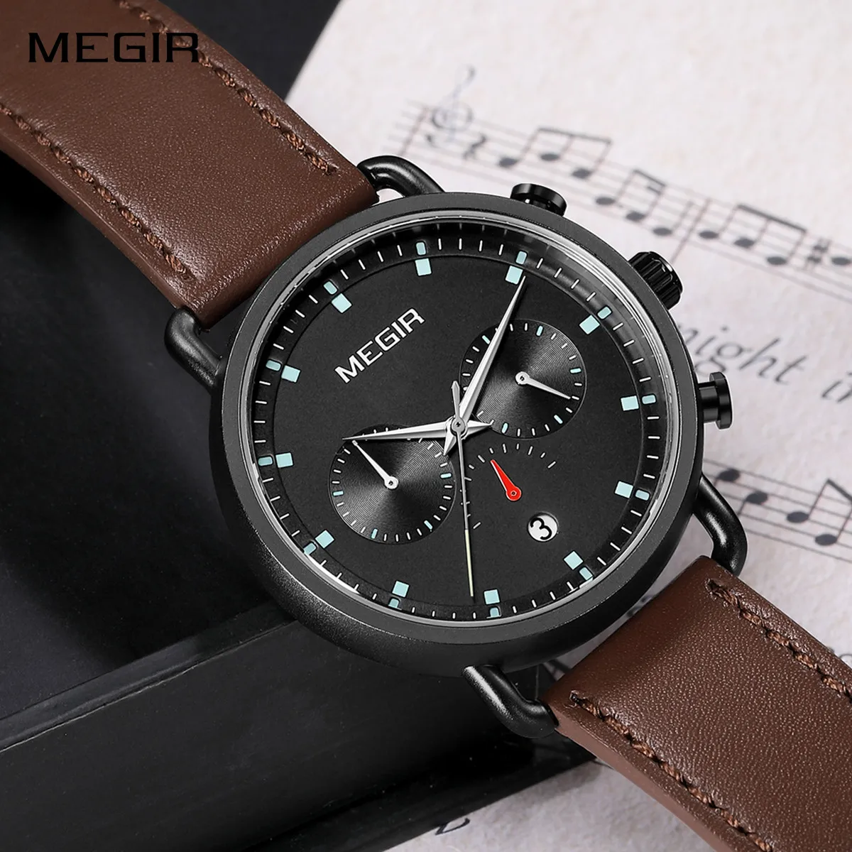 

MEGIR Luxury Men's Sport Wristwatch Waterproof Luminous Hands Quartz Casual Watches with Chronograph Auto Date Reloj Hombre