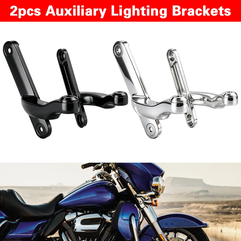 For 4.5'' LED Auxiliary Fog Passing Lighting Bracket Touring Road King Street Glide Turn Signal Lights Spot Fog Light