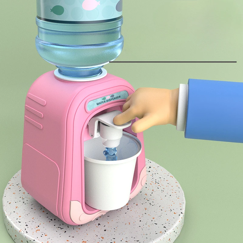 1Pcs Pink/Green Children  Mini Cute Water Dispenser Kitchen Simulation Toy Children Kid Gift Water Juice Milk Drinking Machine