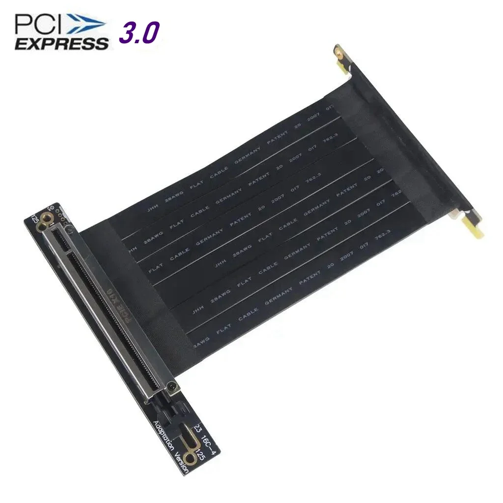 Double 90 Degree Right Angled Video Card Extension Cable Gen3 PCI Express X4 X8 X16 to X16 Riser Cable for Graphics Vertical GPU