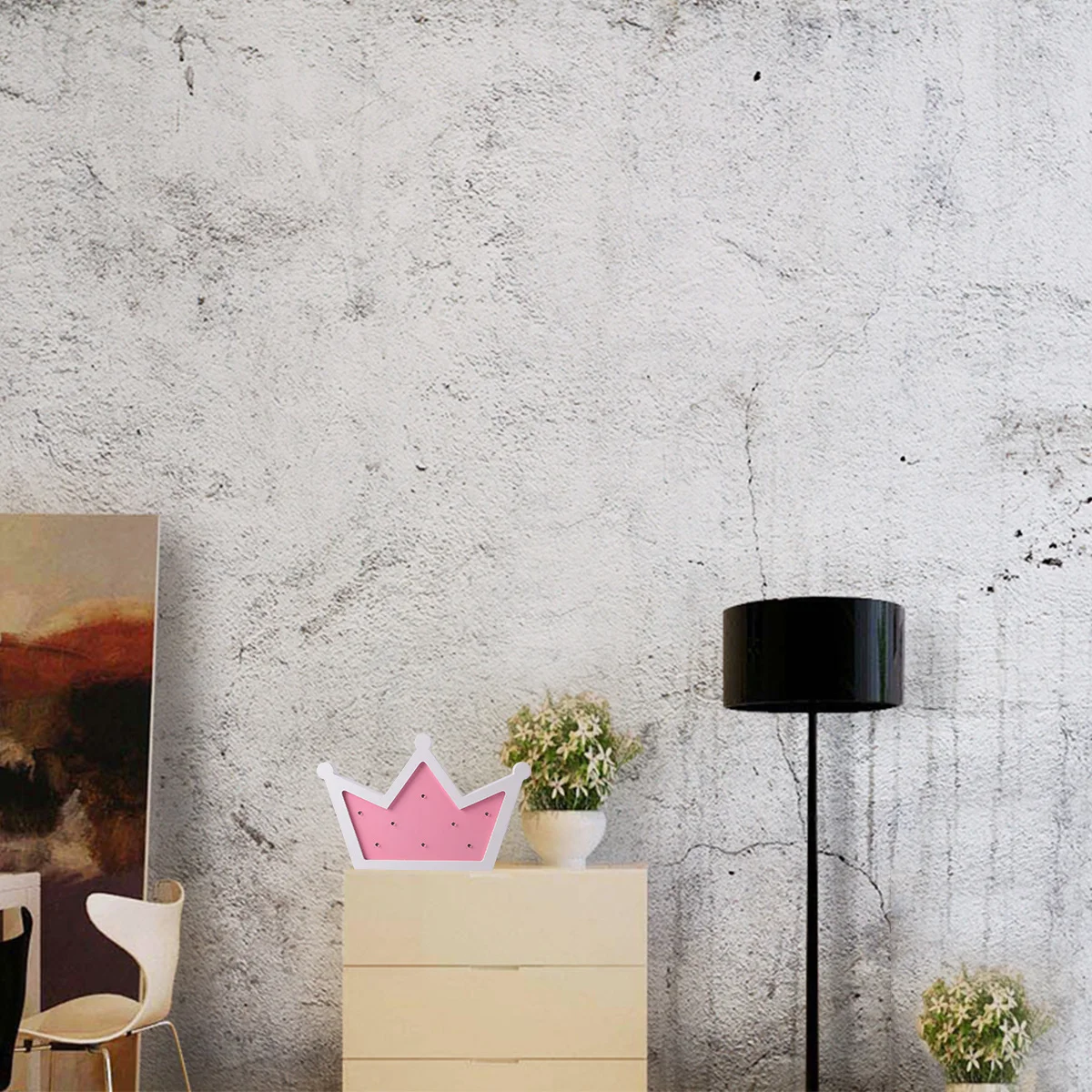 

1Pcs Wood Crown Shaped Night Light LED Wall Lamp Creative Design Bedroom Living Room Party Decorative Pink Night Light