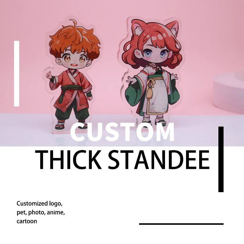 Custom Thick Standee Cartoon Design Anime Game Charm Personalized Desk Decorate Model Keychain Gift Clear Acrylic Stand