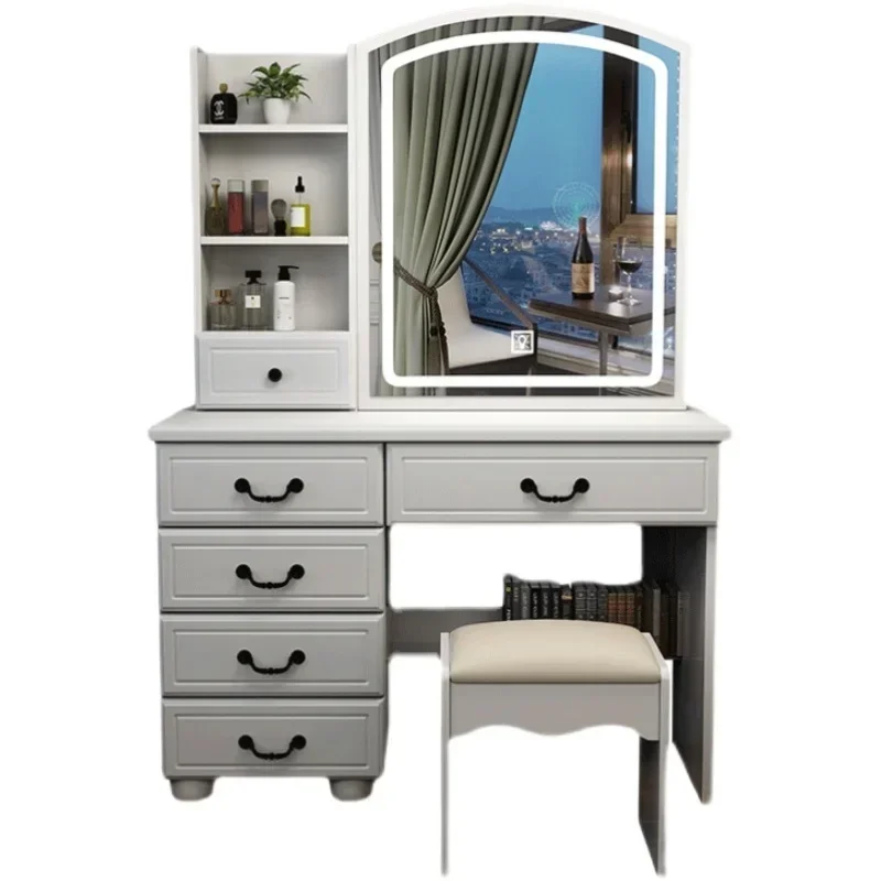 Women Bedroom Hairstyle Dressing Table Comfortable White Desk Corner Vanity Lounge Multifunctional Penteadeira Furniture HY