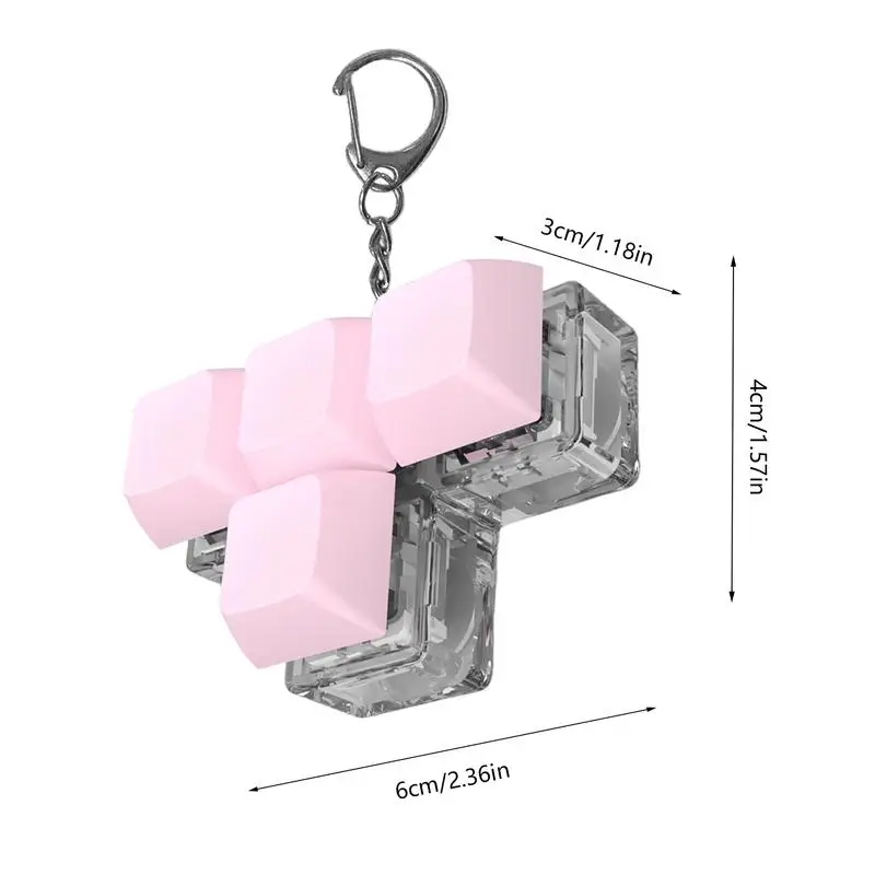 키보드 리모콘 장난감, 4 단추 샤프트 테스터, 편안한 단추 손가락 장난감, 키 체인, 감각 장난감, 남녀공용