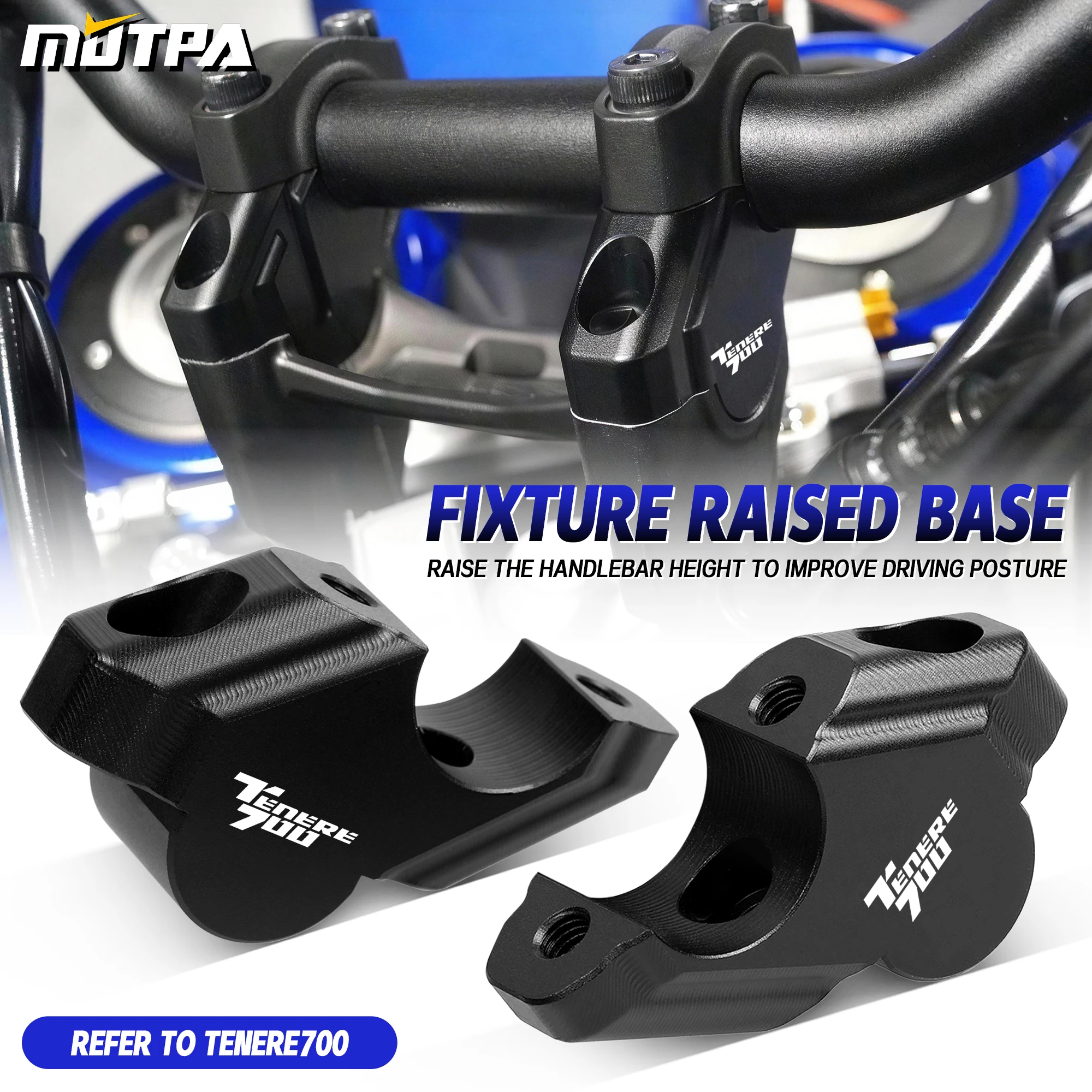 For Yamaha Tenere 700 Handlebar Extend Adapter Motorcycle Tenere700 Handle Clamp Riser Handlebar Height Increase Adapter Clamp