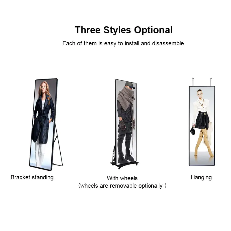 Seamless Splicing WiFi 4G Control P2 P2.5 P3 Digital Indoor LED Poster Player Screen for Events Shopping Mall