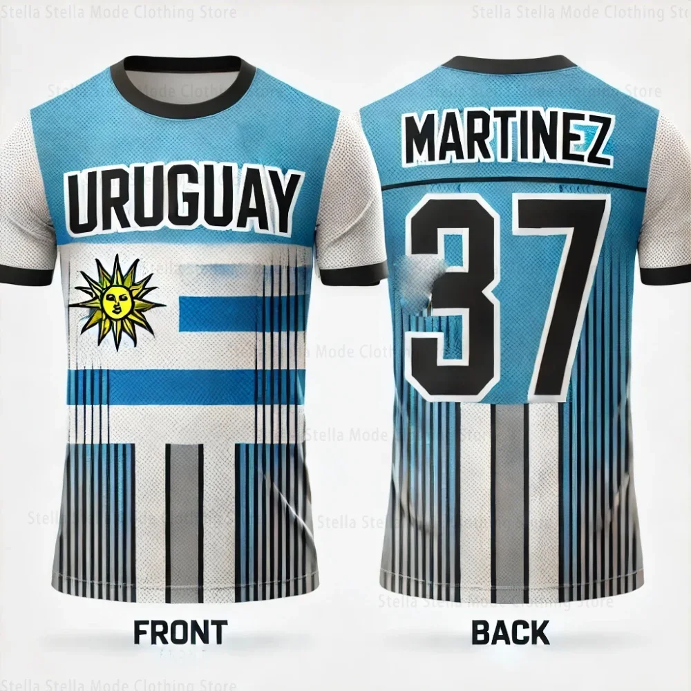 

Мужская, женская и детская новинка 2023 года, летняя футболка Уругвая, быстросохнущая футболка с дизайном тыквы-компаньона