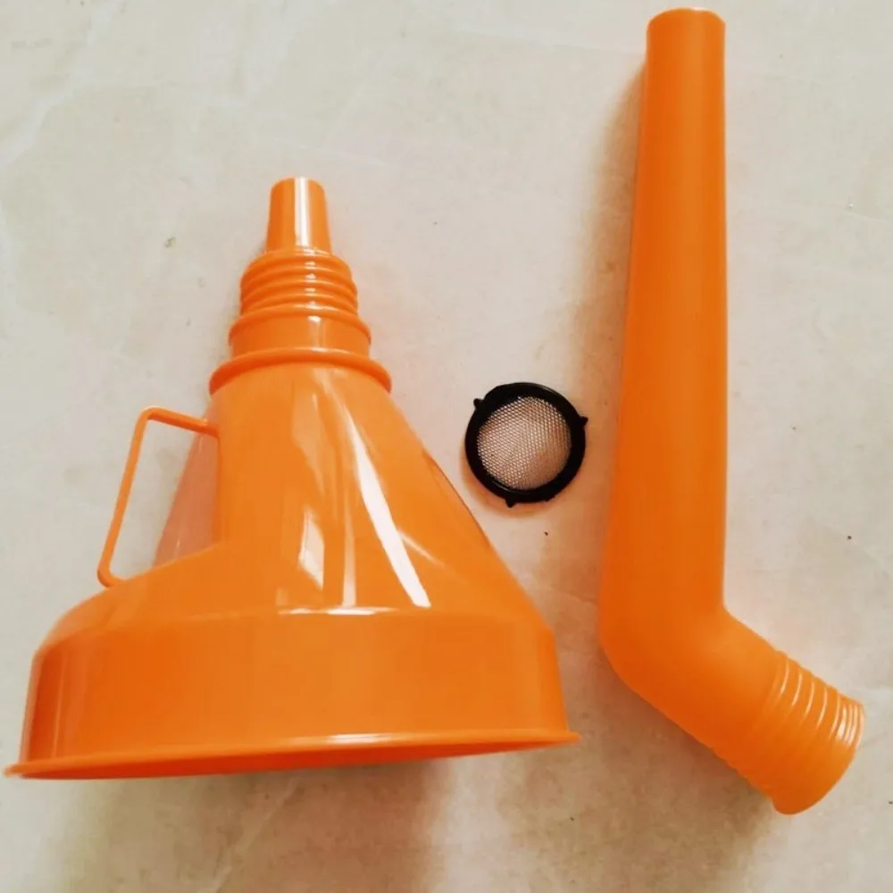 Useful Plastic Refueling Funnel Long Mouth with Filter Oil Funnel Detachable Extension Pipe Fuel Filling Funnel Engine Refueling