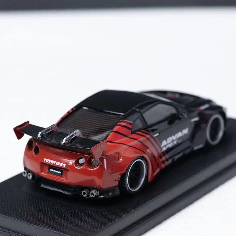 SM 1/64 닛산 GTR R35 ADVAN 합금 장난감 자동차, 다이캐스트 금속 모델 선물