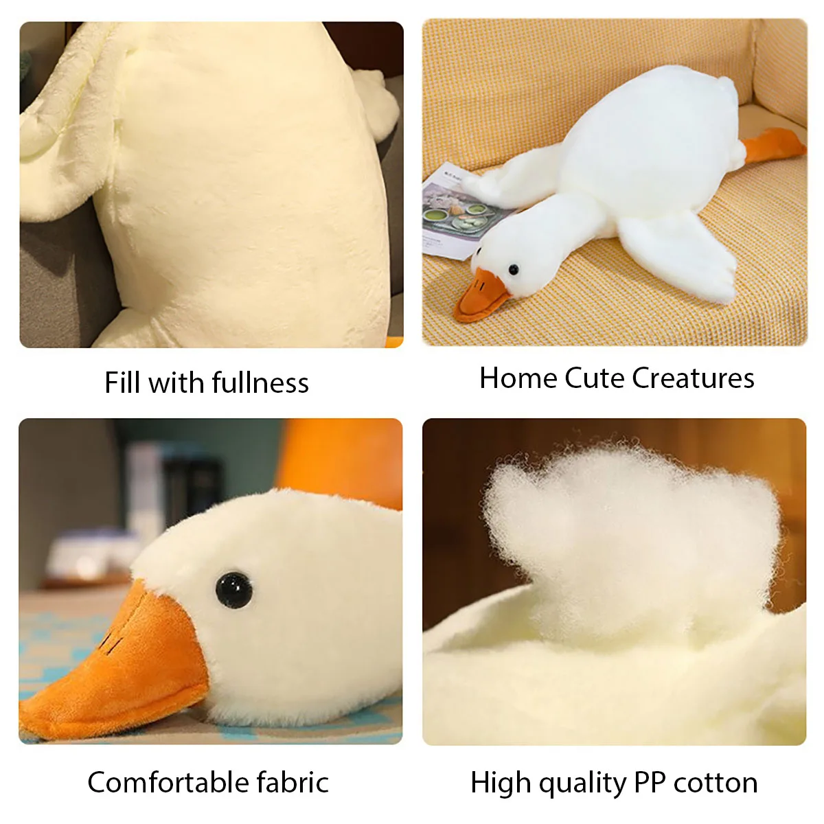 50/130CM Hot Goose Plush Stuffed Soft Duck Sleeping Pillow Sofa Cushion Kids Girlfriend Birthday Gift image 3