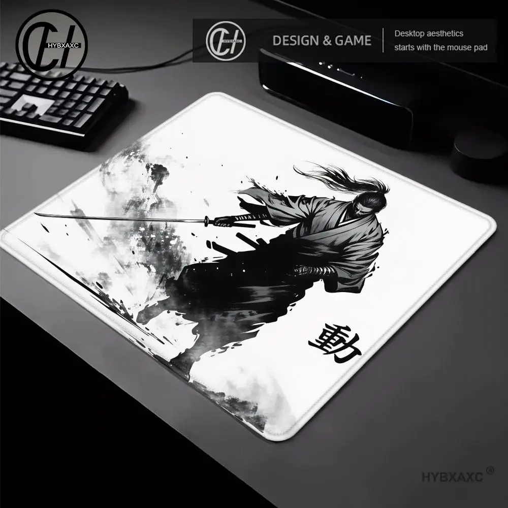 Japanese Samurai Mouse Pad Square Computer Office Game Table Mats Rubber Anti-slip Laptop Mousepads