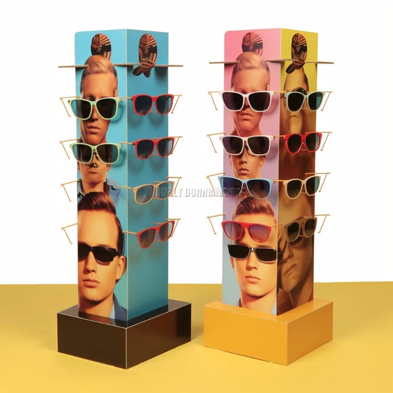 

The latest floor-to-ceiling rotating cardboard glasses sunglasses display stand
