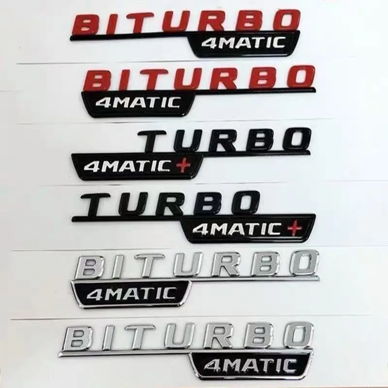 

2 шт., значок на крыло с буквами автомобиля, наклейка с эмблемой BITURBO 4MATIC Plus для Mercedes AMG C43 E43 GLE43 GLC43 W205 W213, аксессуары