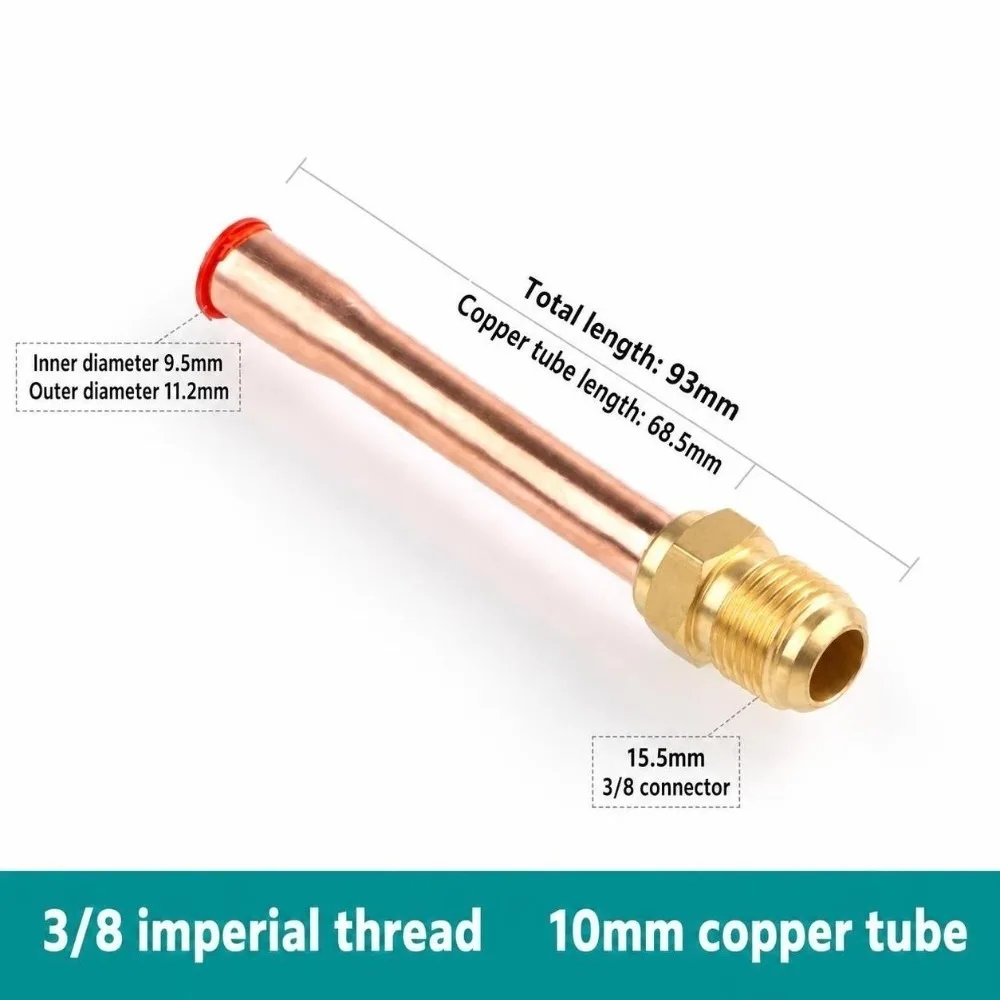 Forged Brass Air Conditioning Copper Pipe Threaded Connector SAE 1/4 3/8 5/8 1/2 3/4 Threaded Connector Fitting End Feed Coupler
