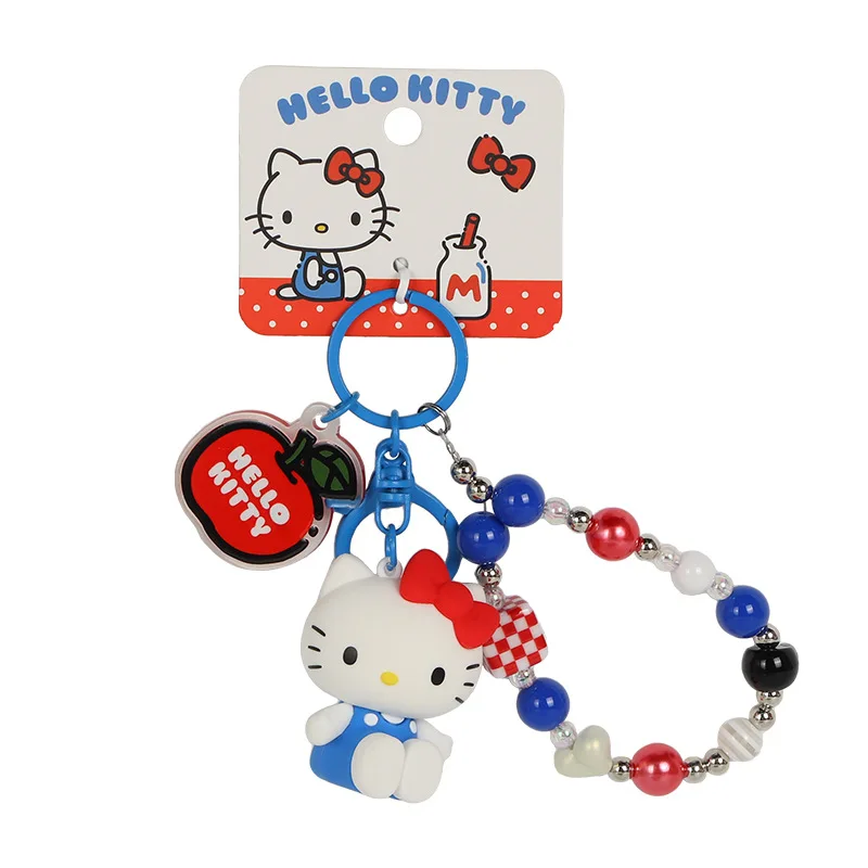 【In Stock】Kawaii Sanrio Hello Kitty Doll Keychain Cartoon Cute PVC Car Key Anti-Lost Pendant Backpack Pendant Birthday Gift view 5