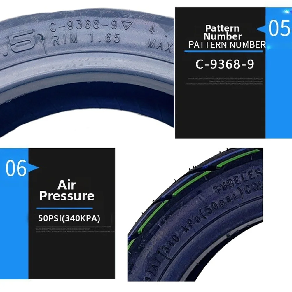 

9 5*2 50 Vacuum Tubeless Tire for Electric Scooter with Reinforced Sidewalls and Designed for Reliable Traction