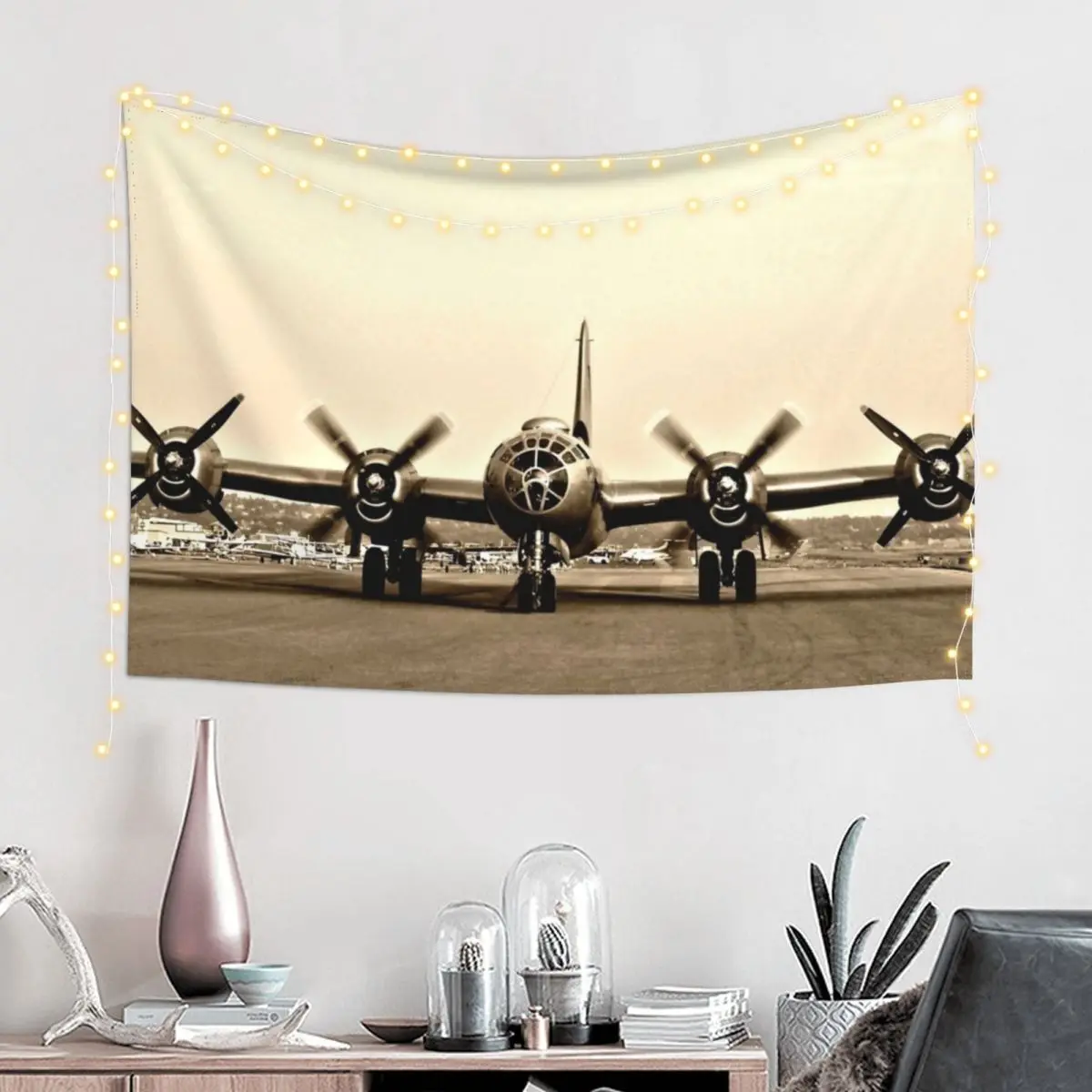 B-29 Bomber Plane - Classic / Vintage WW2 Aircraft Photography Tapestry Wall Decoration Decor For Bedroom Tapestry