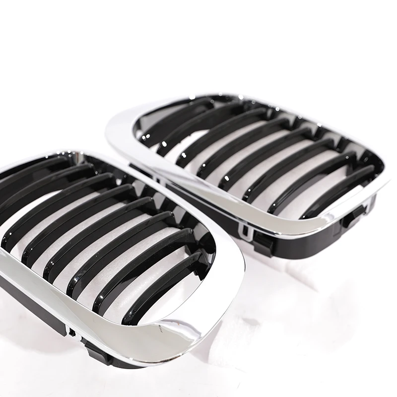Single Slat Chrome Plate Grille Kidney Grill For 3 Series E46 2-Door 1998-2002 Pre-Facelift & 2000-2007 E46 M3 Coupe Cabriolet - view 6