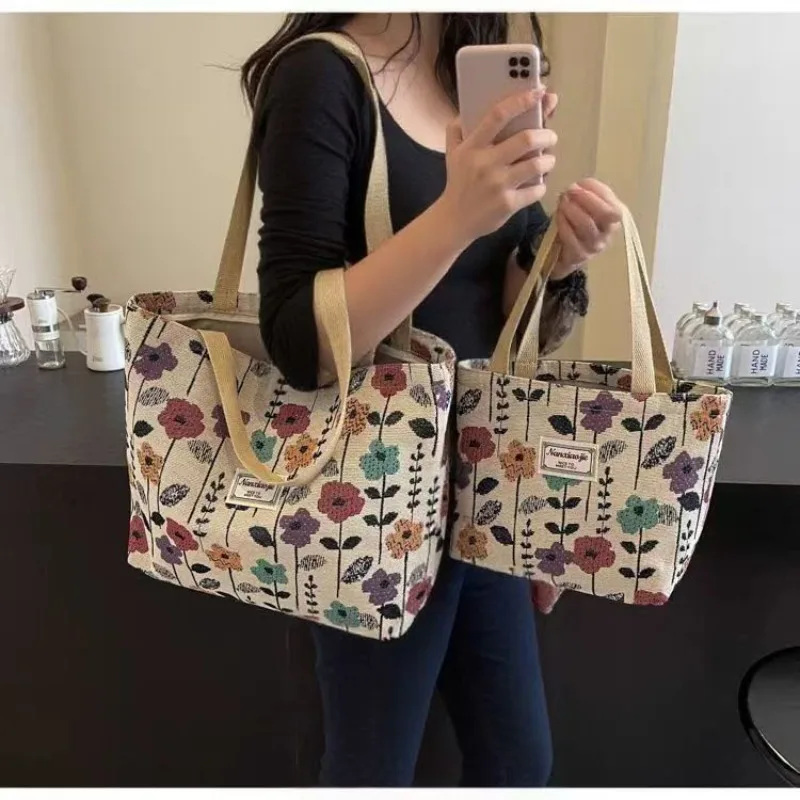Large Capacity Canvas Tote Bag for Women, Shoulder Bag for Work & School, New Casual Commuter Handbag, Spacious Carryall Purse image 3