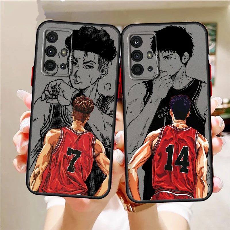 Sakuragi Hanamichi Slam Dunk Frosted Translucent For Samsung Galaxy S24 S23 S22 S21 S20 FE S10 S9 S8 Plus Ultra Pro 5G Funda