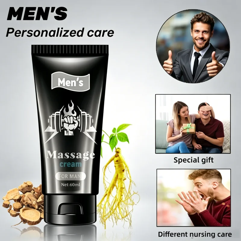 Men's Massage Cream, Nourishes Intimate Areas, A Helpful Tool in the Bedroom, and a Great Gift for Men.，60ml