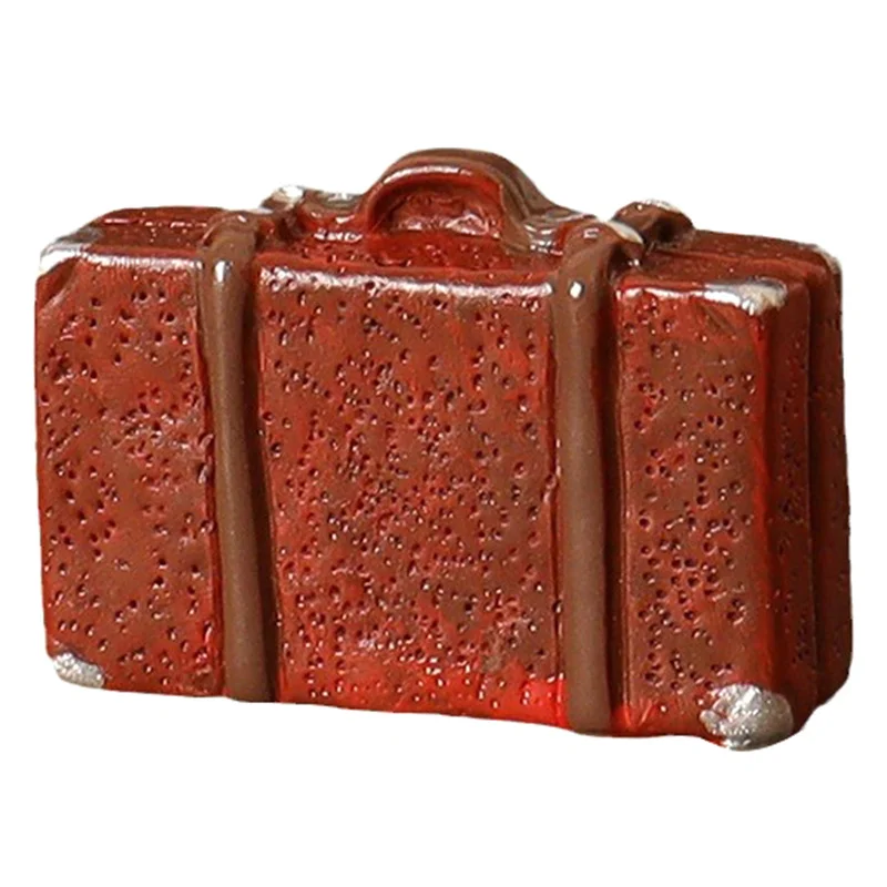 Classic Doll Leather Luggage Trunk Suitcase Vintage Wood Box Dolls Accessories Dollhouse Furniture Gift