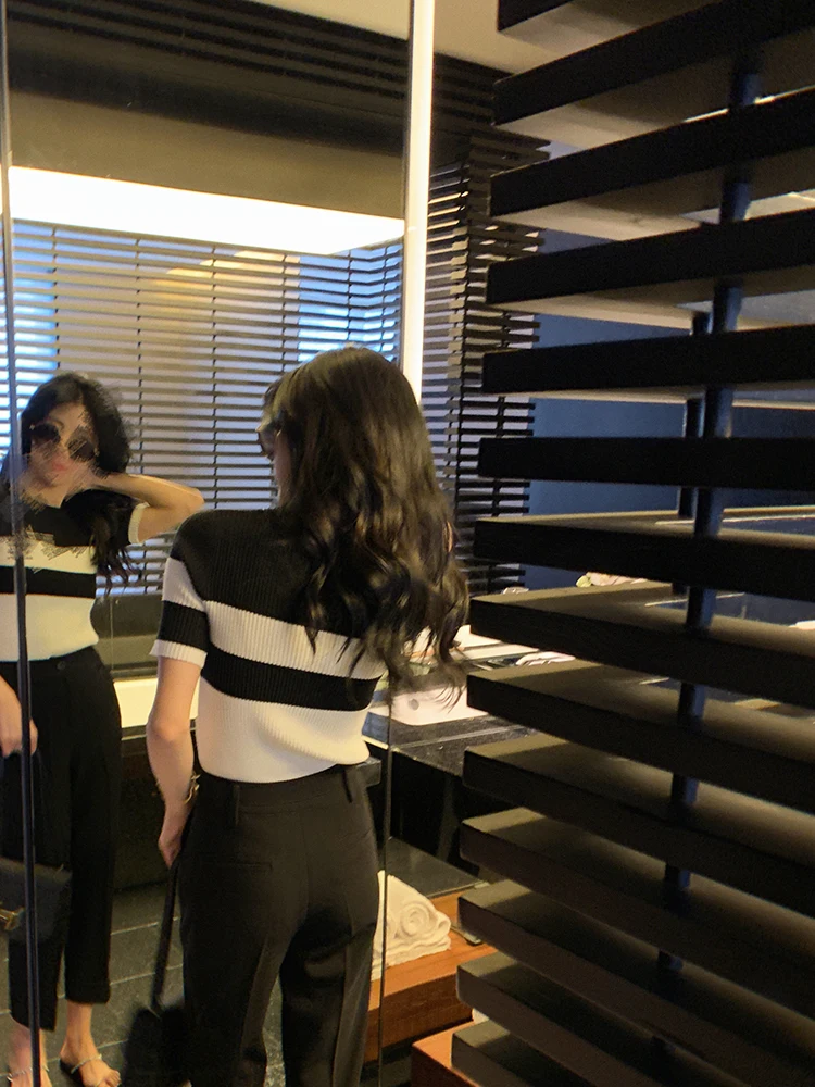 

Летняя тонкая трикотажная футболка Bigyu Slim Fit из ледяного шелка, корейский стиль, для повседневной носки, защита от ветра