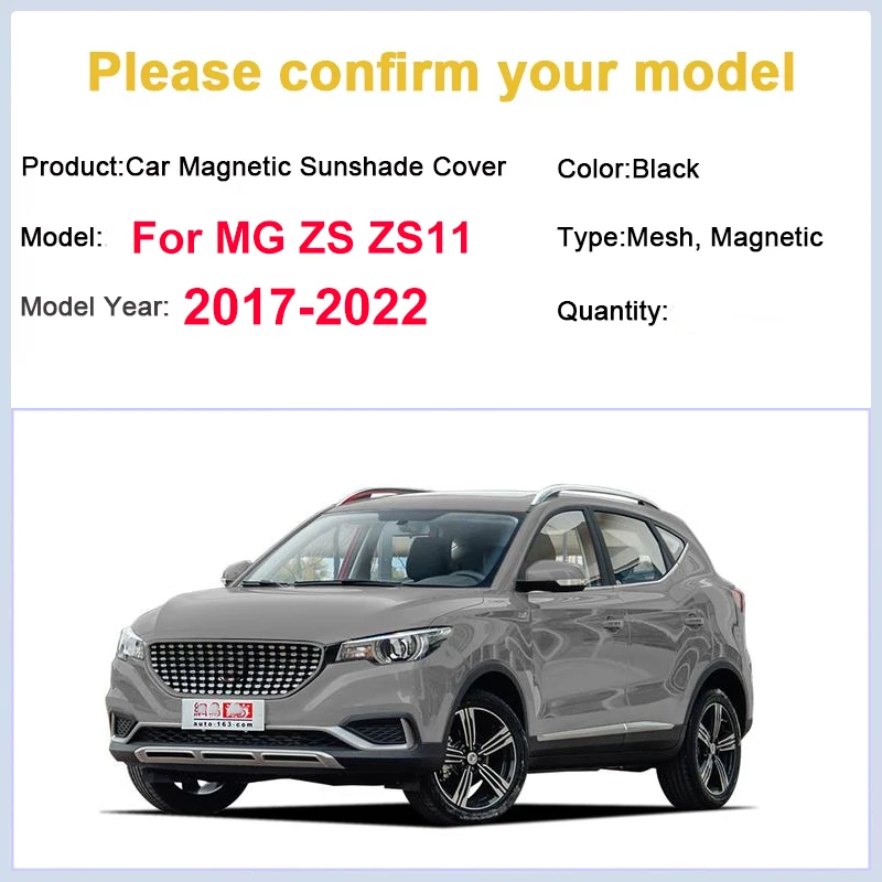 Car Mesh Sunshades For MG ZS Accessories ZS11 MG ZS Body Kit 2017-2022 Sunscreen Light Blocking Curtain Heat Auto Accessories