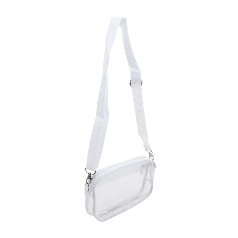 Klare Damen-Umhängetasche, Stadion, PVC, Konzert, transparente Geldbörse, einfache Umhängetasche mit Vordertasche, lässige Handtasche – Detail 9