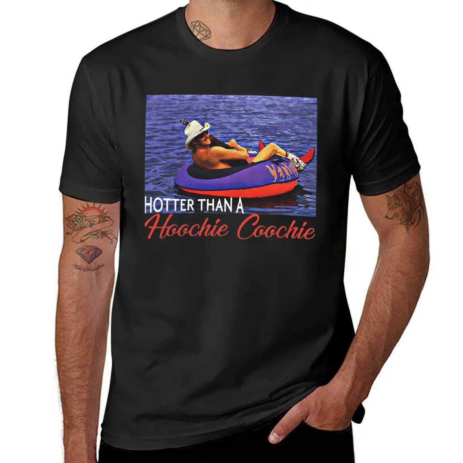 Alan Jackson Hotter Than A Hoochie Coochie Chattahoochee T-Shirt plus sizes sublime mens vintage t shirts