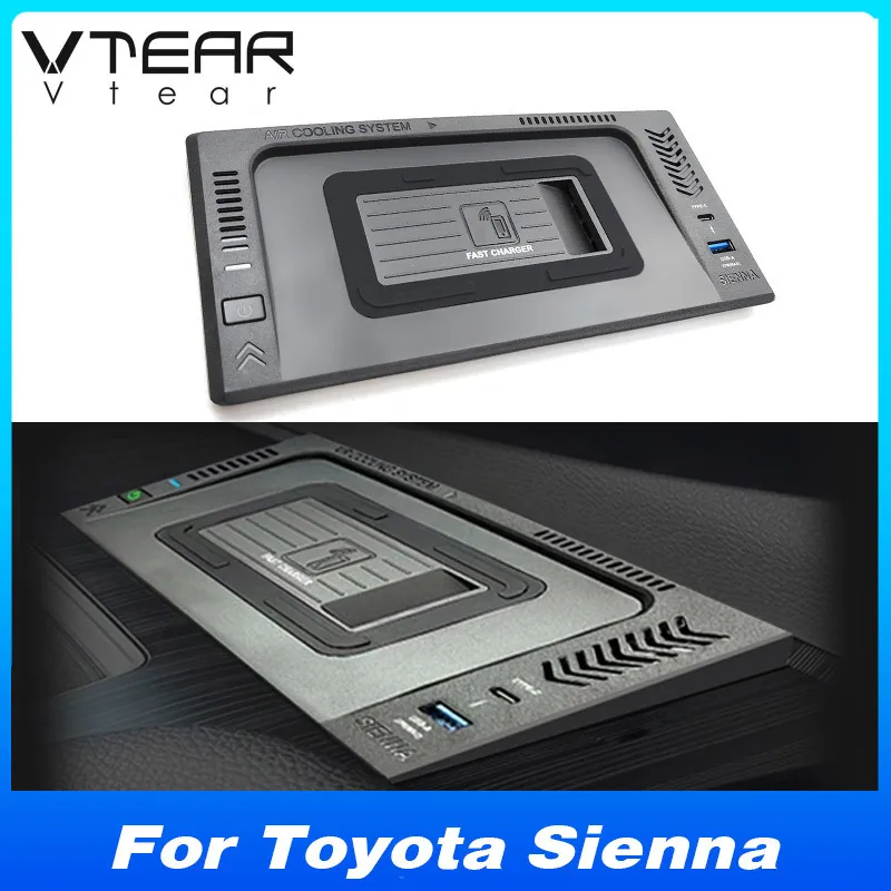 

15w Car Wireless Charger For Toyota Sienna 2022-2024 Accessories Phone Fast Charger Plate Holder Adapter Car Modification Parts