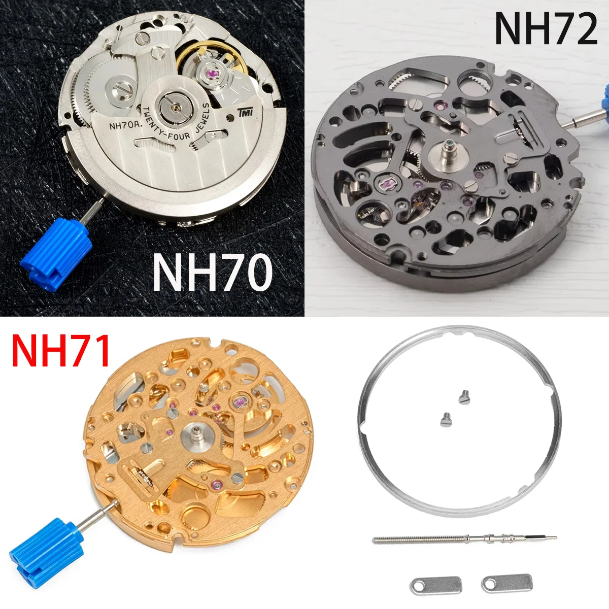 Japan Original NH71 NH72 NH70 High Accuracy Skeletonized Movement Automatic Self-winding 24 jewels Mechanism Modification Parts