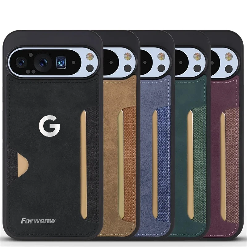 Business Sle Card Slot Leather Phone Case For Google Pixel 10 9 Pro XL 9A Skin Feel Solid Color PU Lens Shockproof Protect Cover view 6