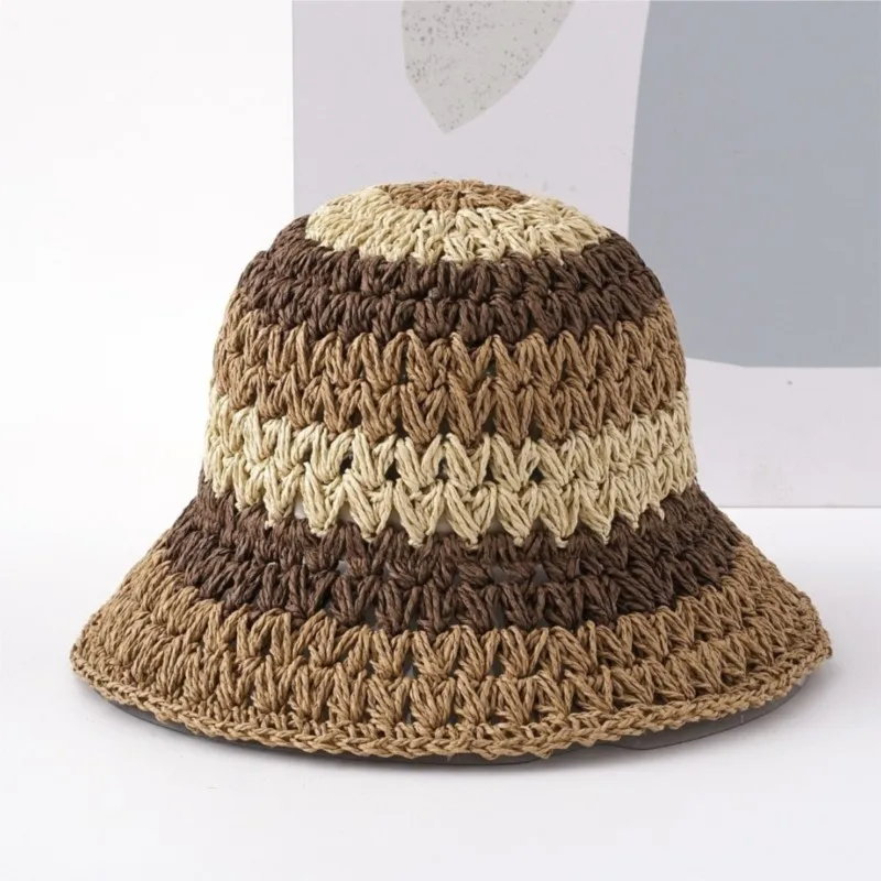 woven hats for outings bucket wide-brimmed that show off your face woolen fisherman versatile