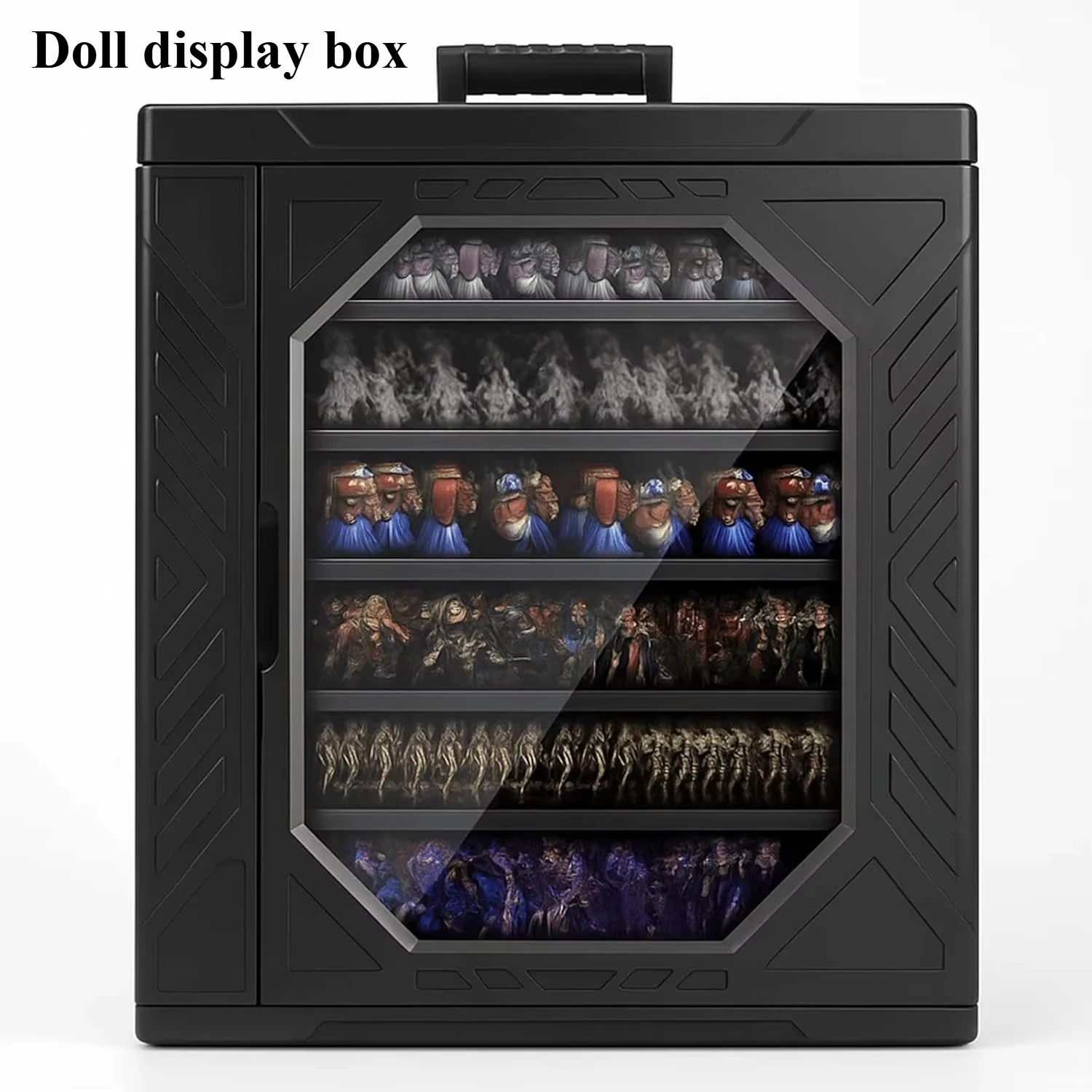 Figure display box portable model storage case  transparent stackable figurine storage container,  figurine storage box