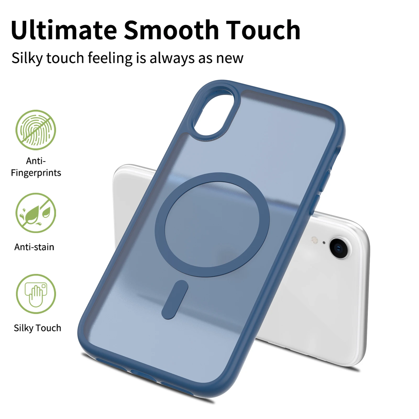 Für iPhone XR 6,1 Zoll, matte magnetische Hülle, kompatibel mit MagSafe, Fallschutz, schlanke, durchscheinende Abdeckung für iPhone 11 – Detail 5